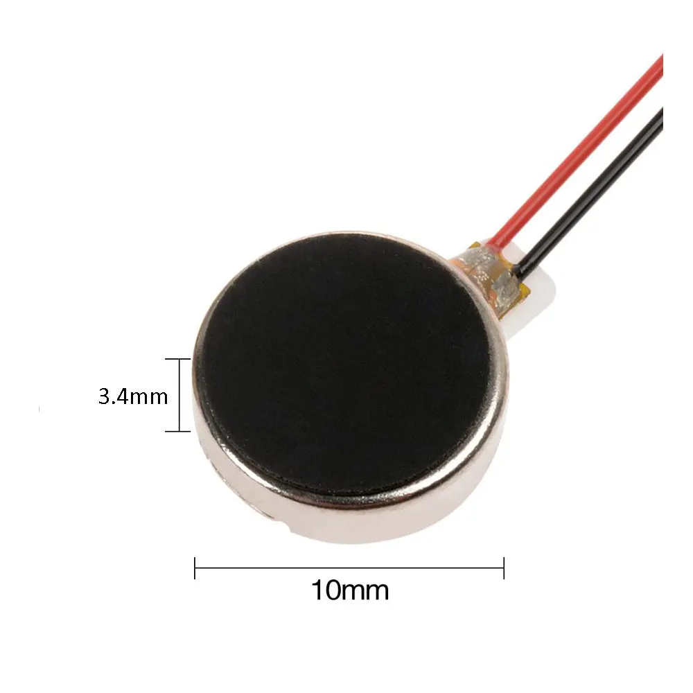 1034 10mm Diameter 3.4mm width Flat Button Coin type Micro Vibrator Motor 3V