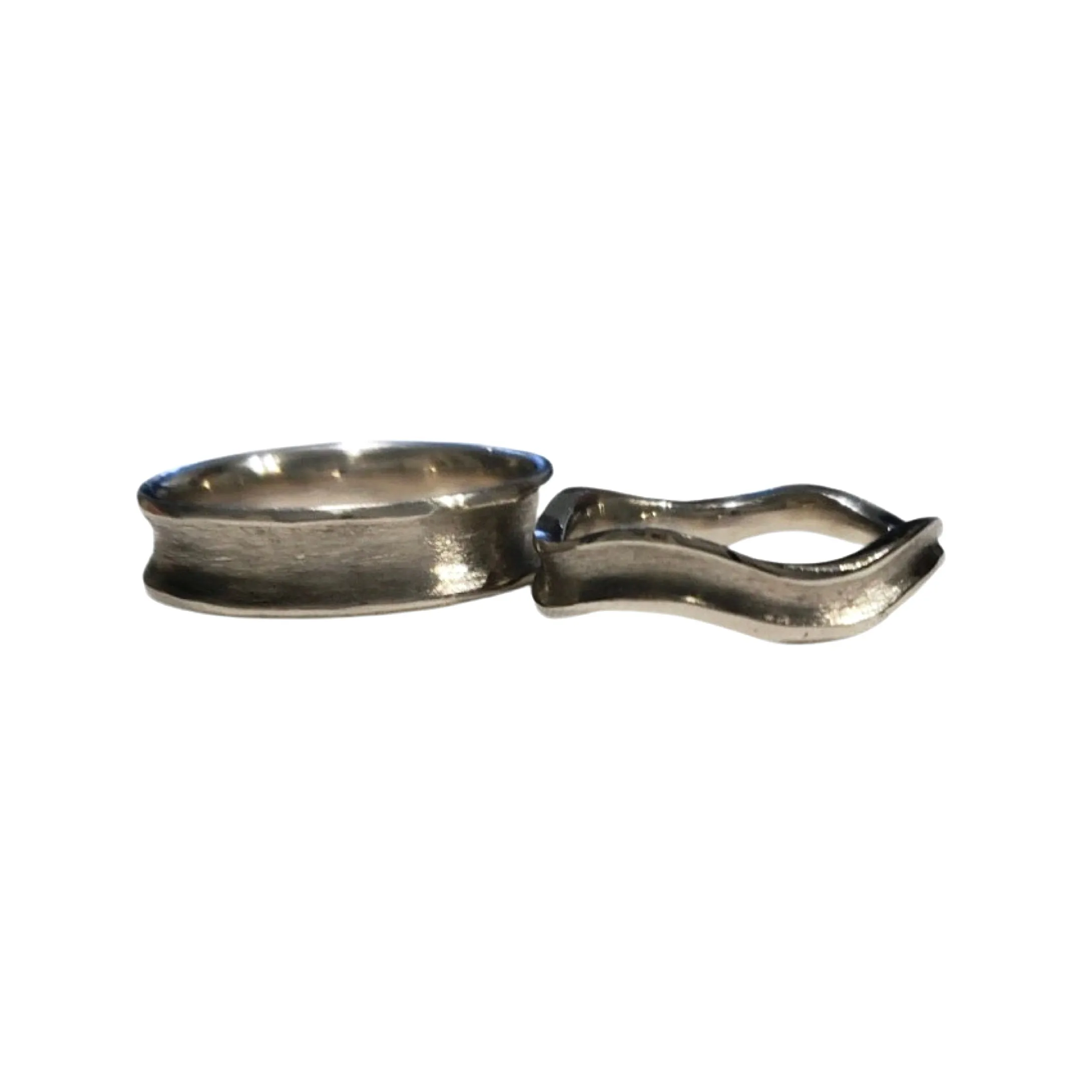 14k Gold Wide Concave Wedding Band