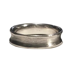 14k Gold Wide Concave Wedding Band