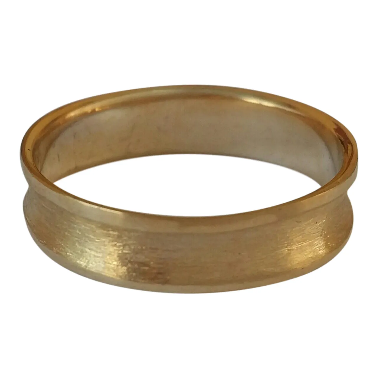 14k Gold Wide Concave Wedding Band
