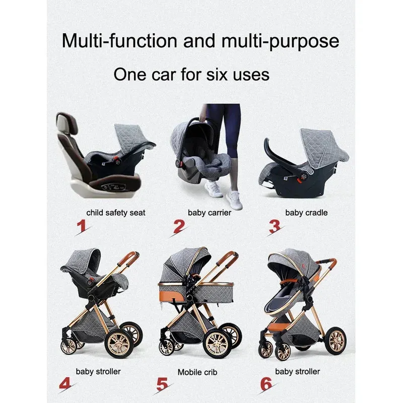 3-in-1 Luxury Portable Travel Pram & Stroller