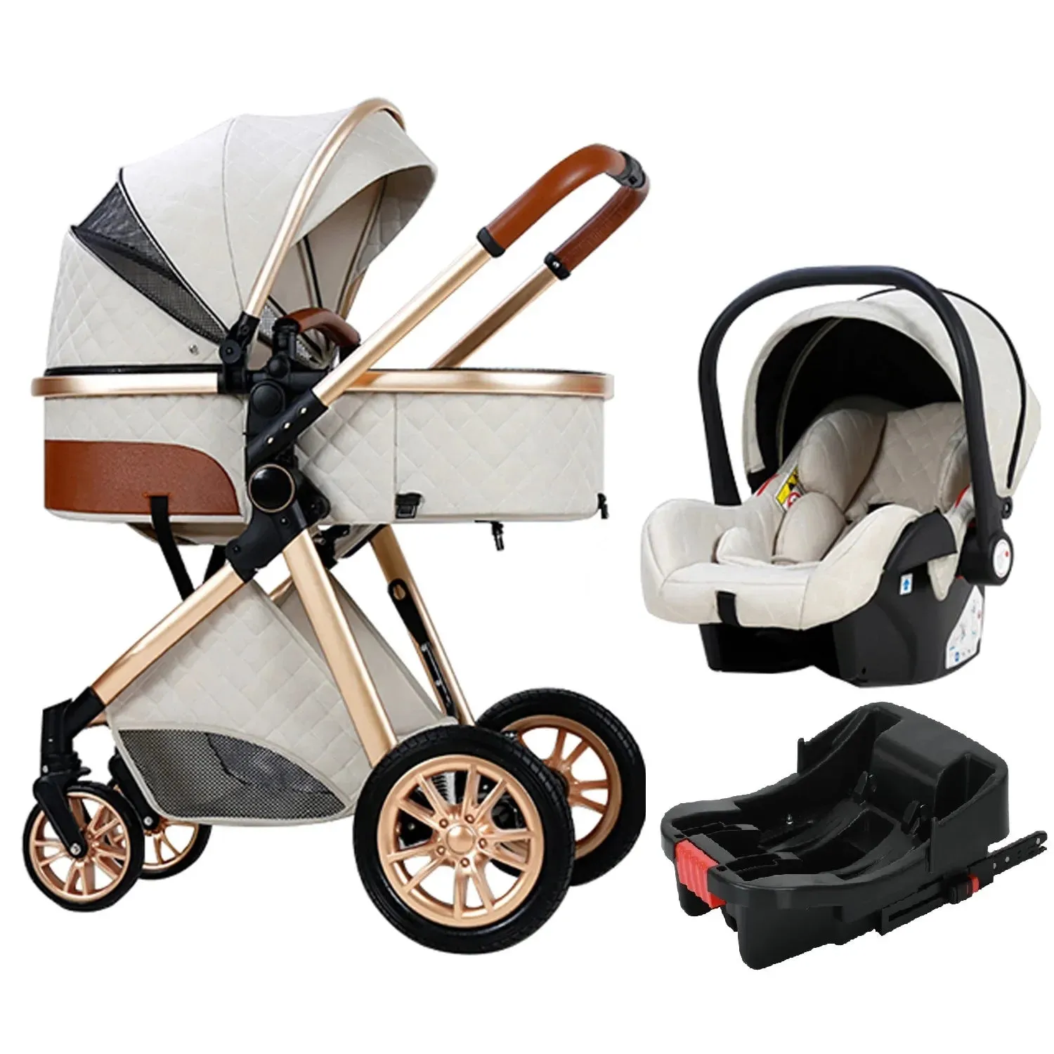 3-in-1 Luxury Portable Travel Pram & Stroller