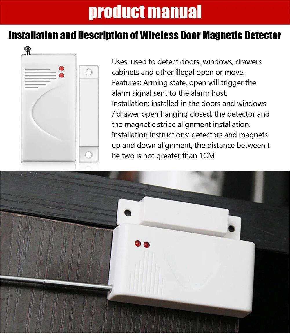 315 MHz Wireless Door / Window Magnetic Sensor for Home Security Alarm Systems