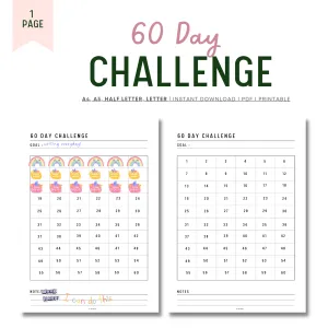 60 Day Challenge Printable - M050