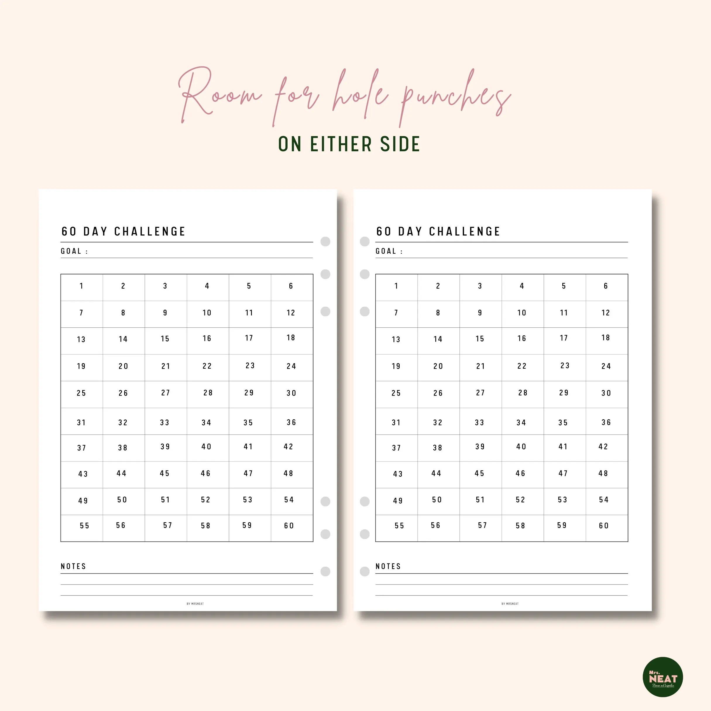 60 Day Challenge Printable - M050