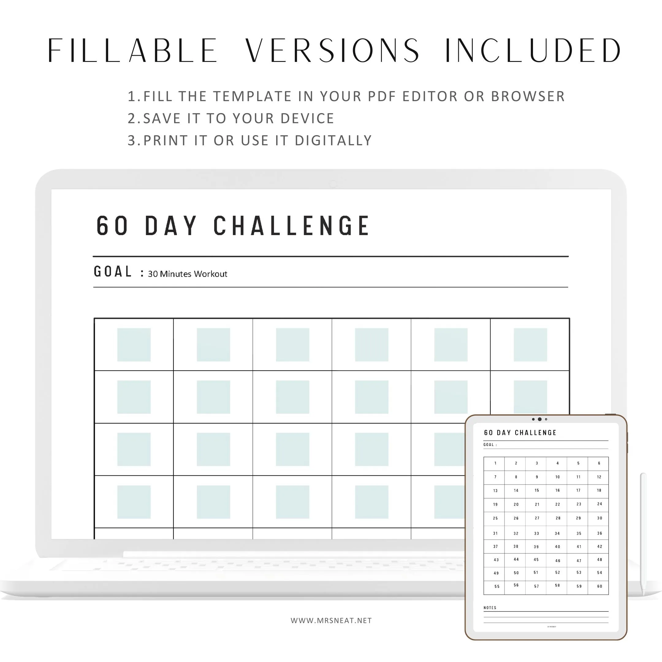 60 Day Challenge Printable - M050