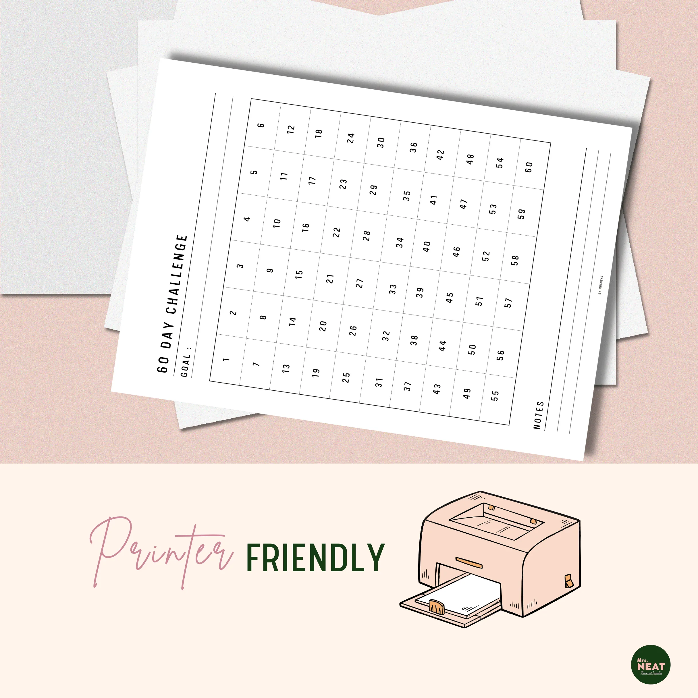 60 Day Challenge Printable - M050