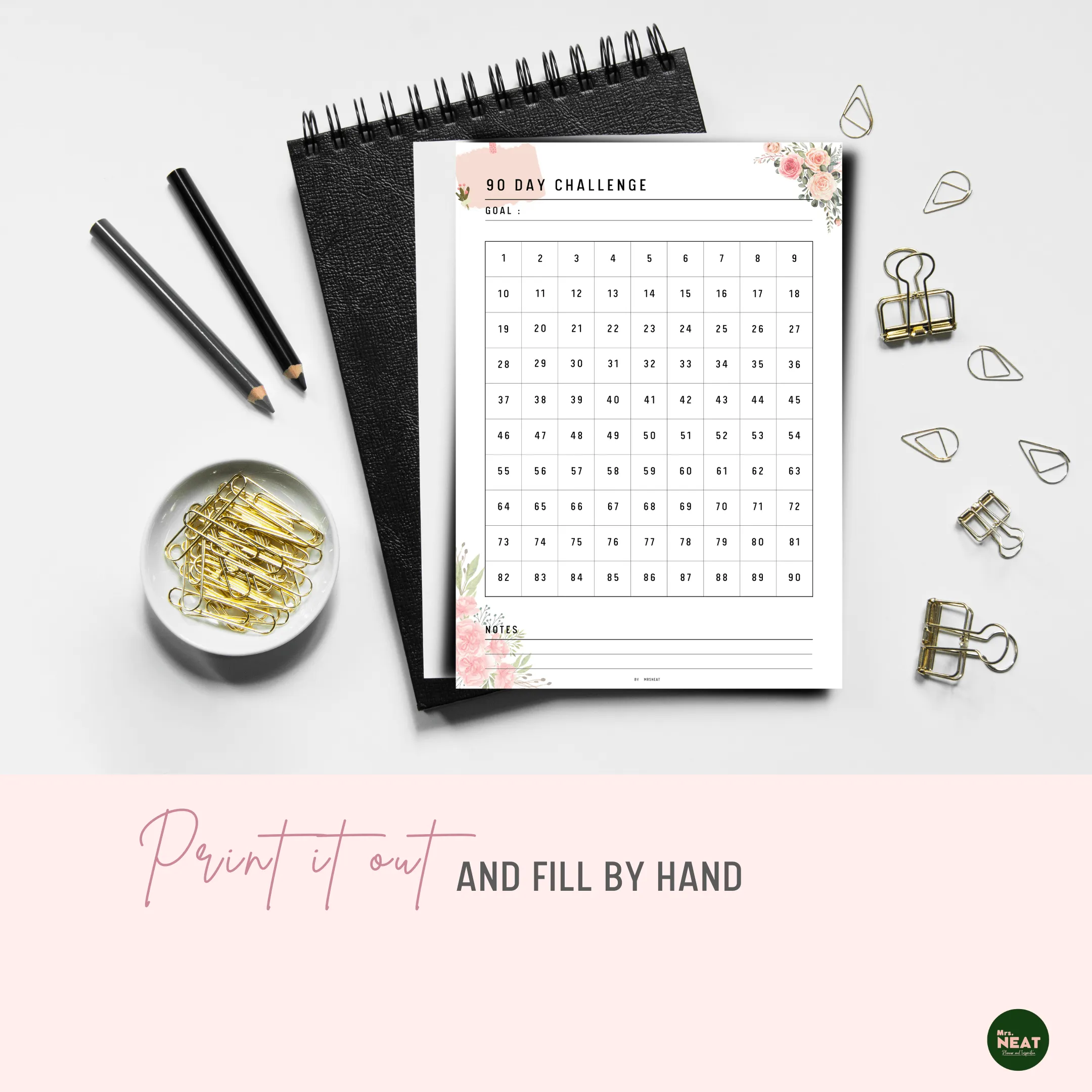 90 day challenge printable - M103/4