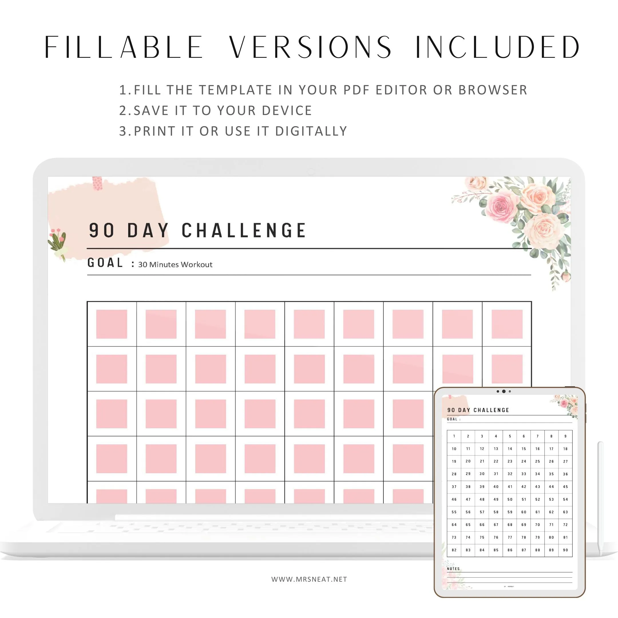 90 day challenge printable - M103/4