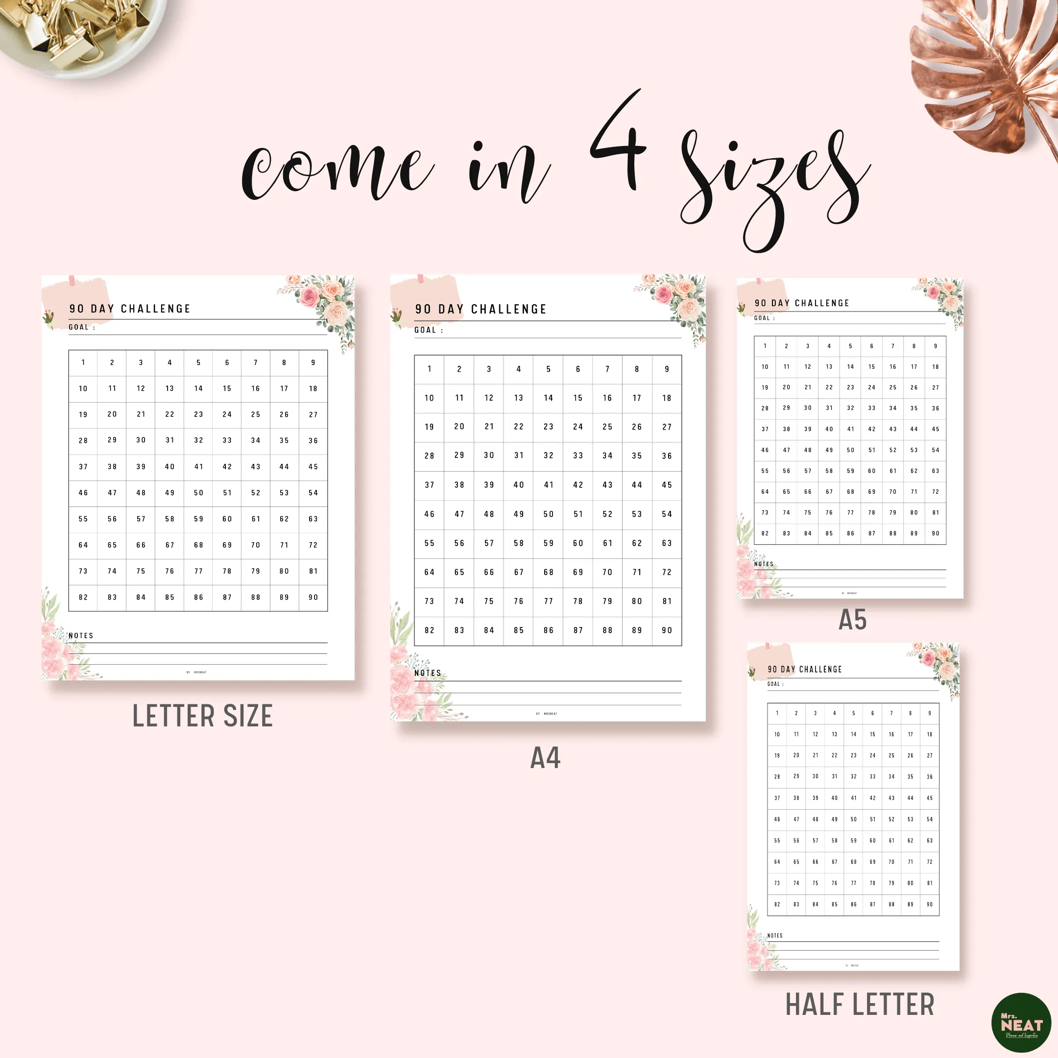 90 day challenge printable - M103/4