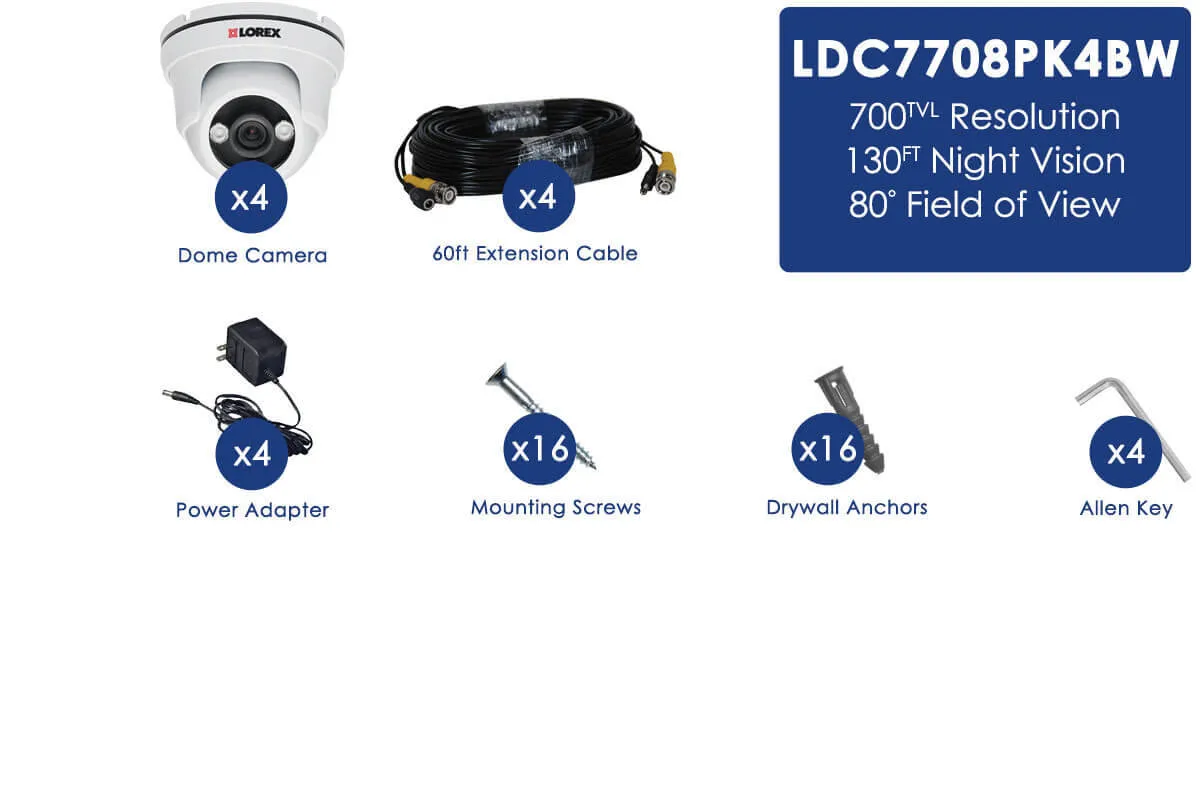 960H weatherproof night vision security cameras - 4-pack