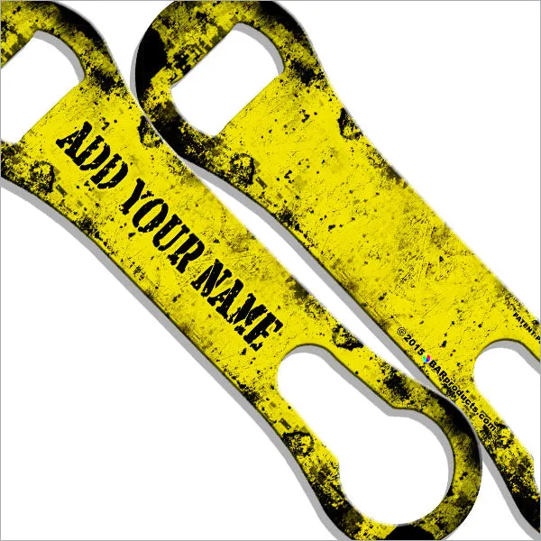 ADD YOUR NAME V-ROD® Bottle Opener – Grunge – Several Color Options