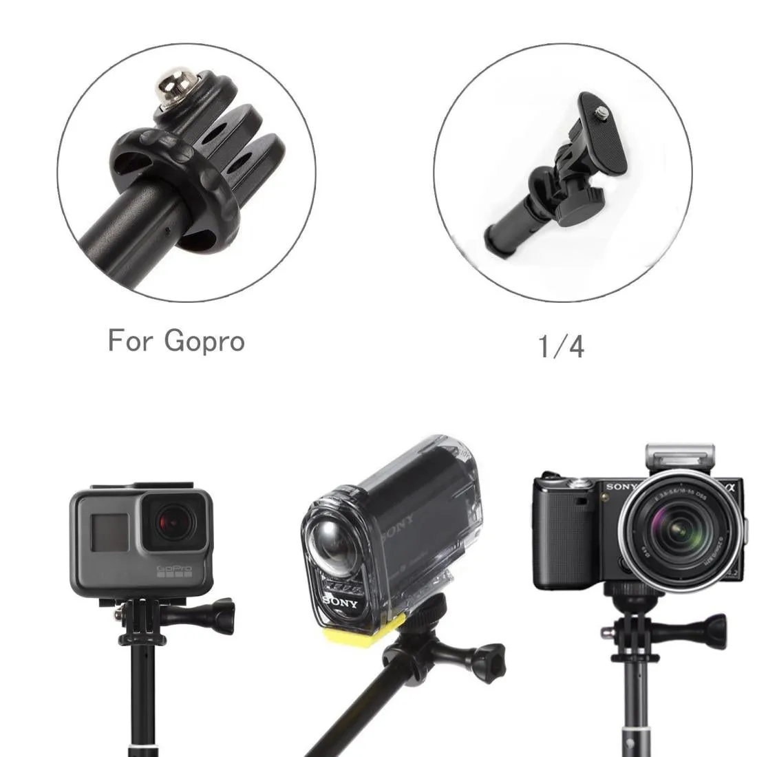 Adjustable Universal Selfie Stick - 25-75cm Length