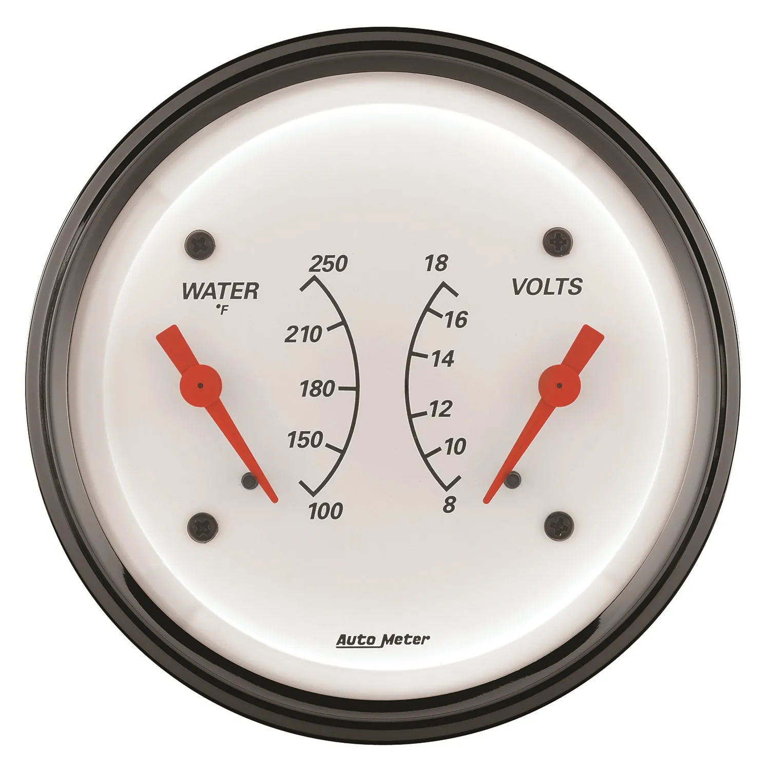AutoMeter 1330 GAUGE; DUAL; WTMP/VOLT; 3 3/8in.; 250deg.F/18V; ELEC; ARCTIC WHITE