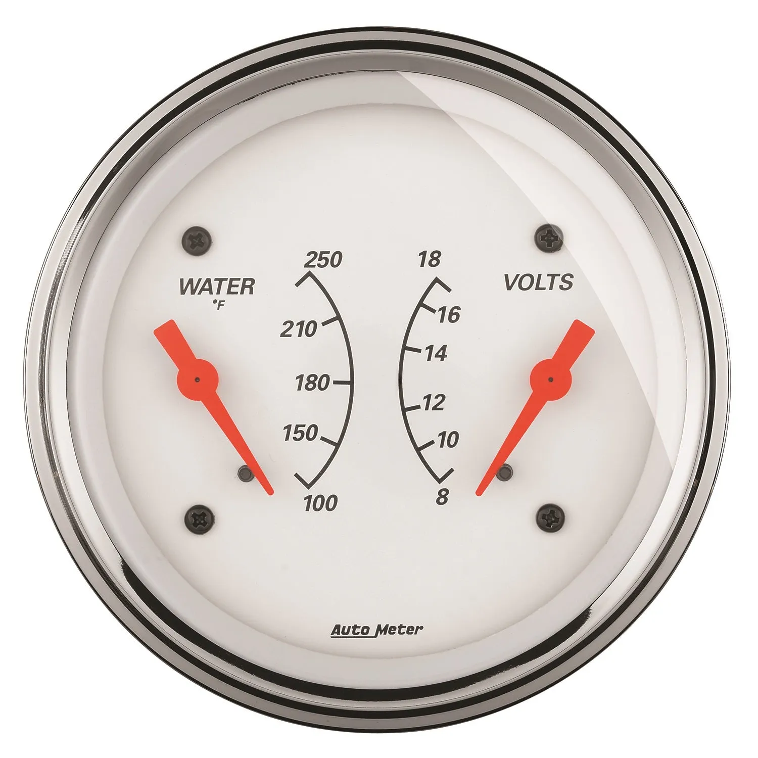AutoMeter 1330 GAUGE; DUAL; WTMP/VOLT; 3 3/8in.; 250deg.F/18V; ELEC; ARCTIC WHITE