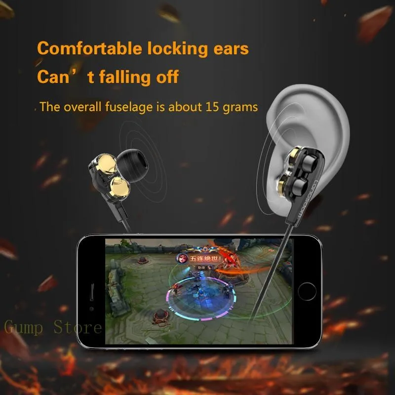Black Double Moving Coil Wheat Headset