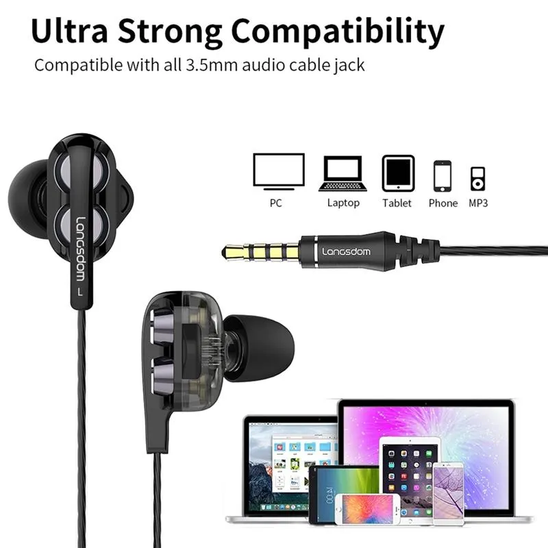 Black Double Moving Coil Wheat Headset