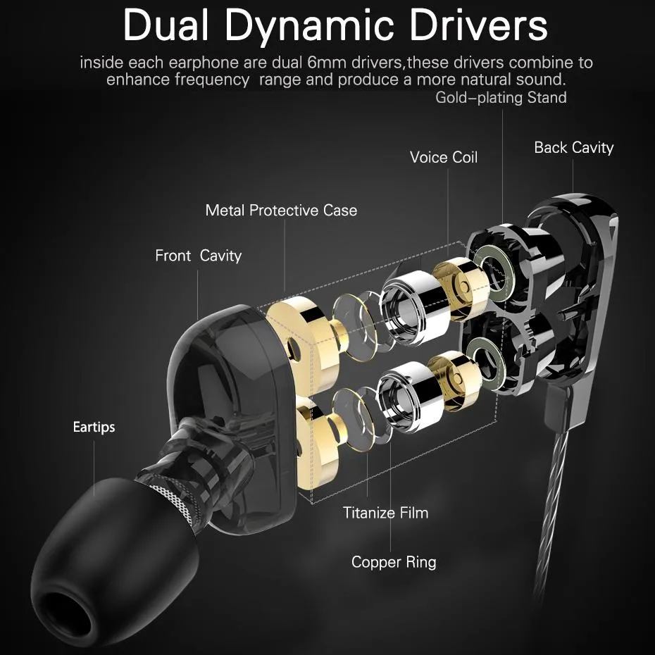 Black Double Moving Coil Wheat Headset
