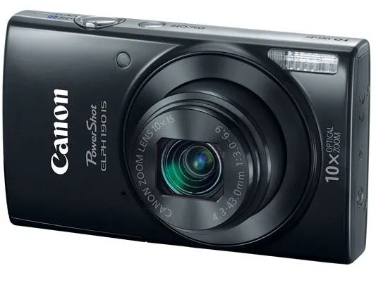 Canon PowerShot ELPH 190 IS 20 Megapixel Black Digital Camera - 1084C001