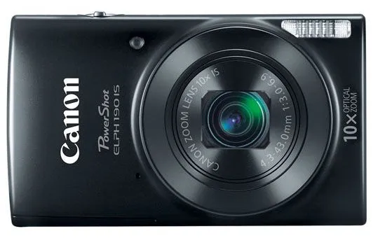 Canon PowerShot ELPH 190 IS 20 Megapixel Black Digital Camera - 1084C001