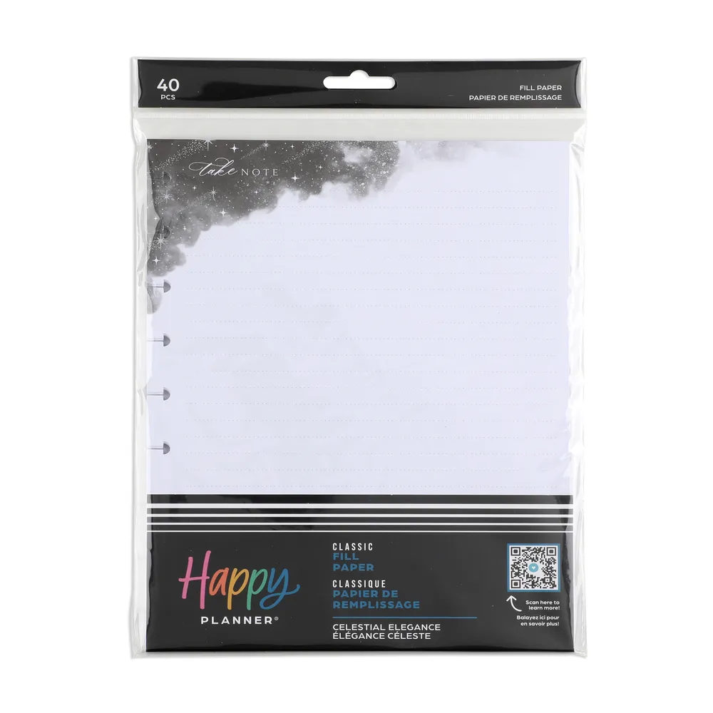 Celestial Elegance - Dotted Lined Classic Filler Paper - 40 Sheets