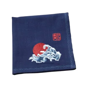 Chinese Handkerchief with the Embroidered Pattern of the Sun and Wave (Customizable)