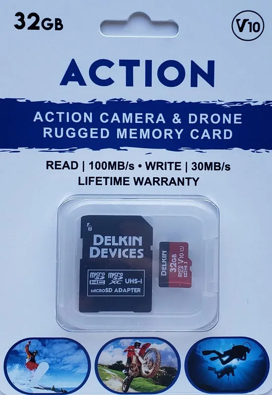 Delkin Devices Action Camera & Drone Rugged 32GB Memory Card
