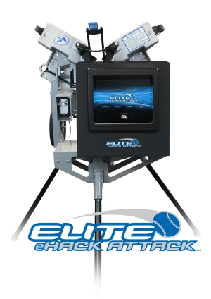 Electronic Elite E-Hack Attack Pitching Machine 3 Wheel Machine