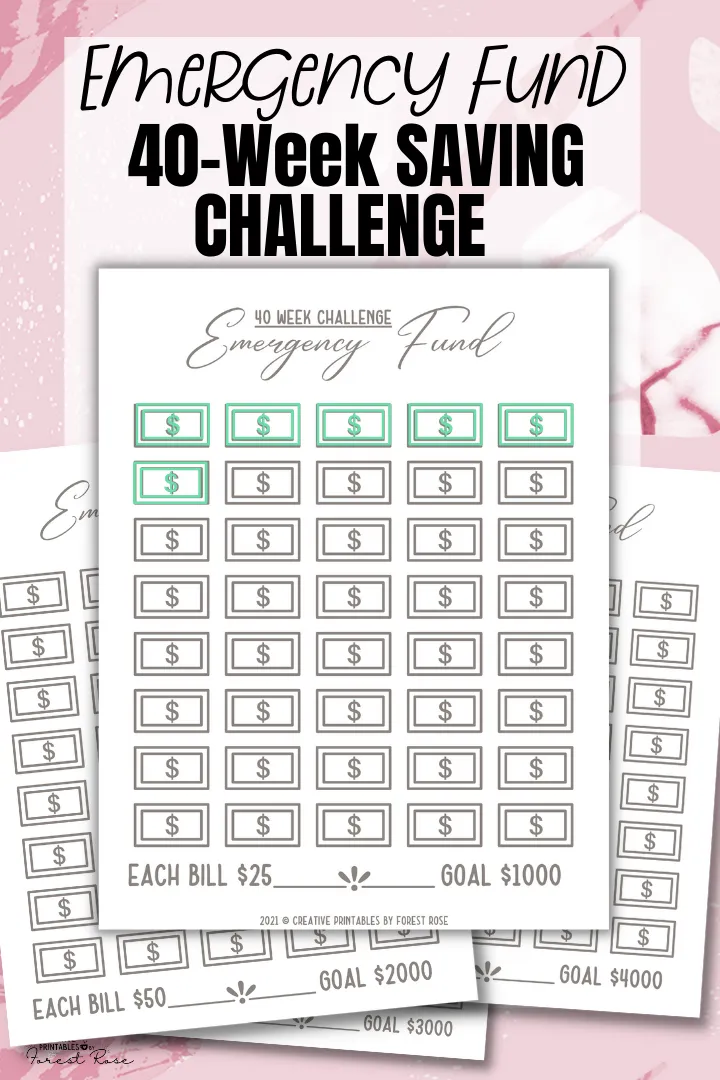 Emergency Fund Saving Challenge - 40-Week