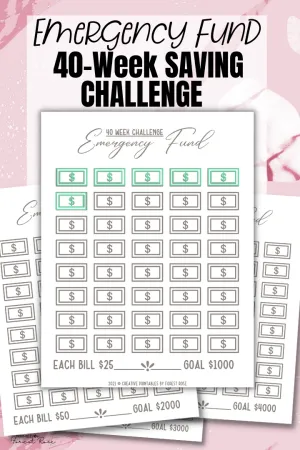 Emergency Fund Saving Challenge - 40-Week