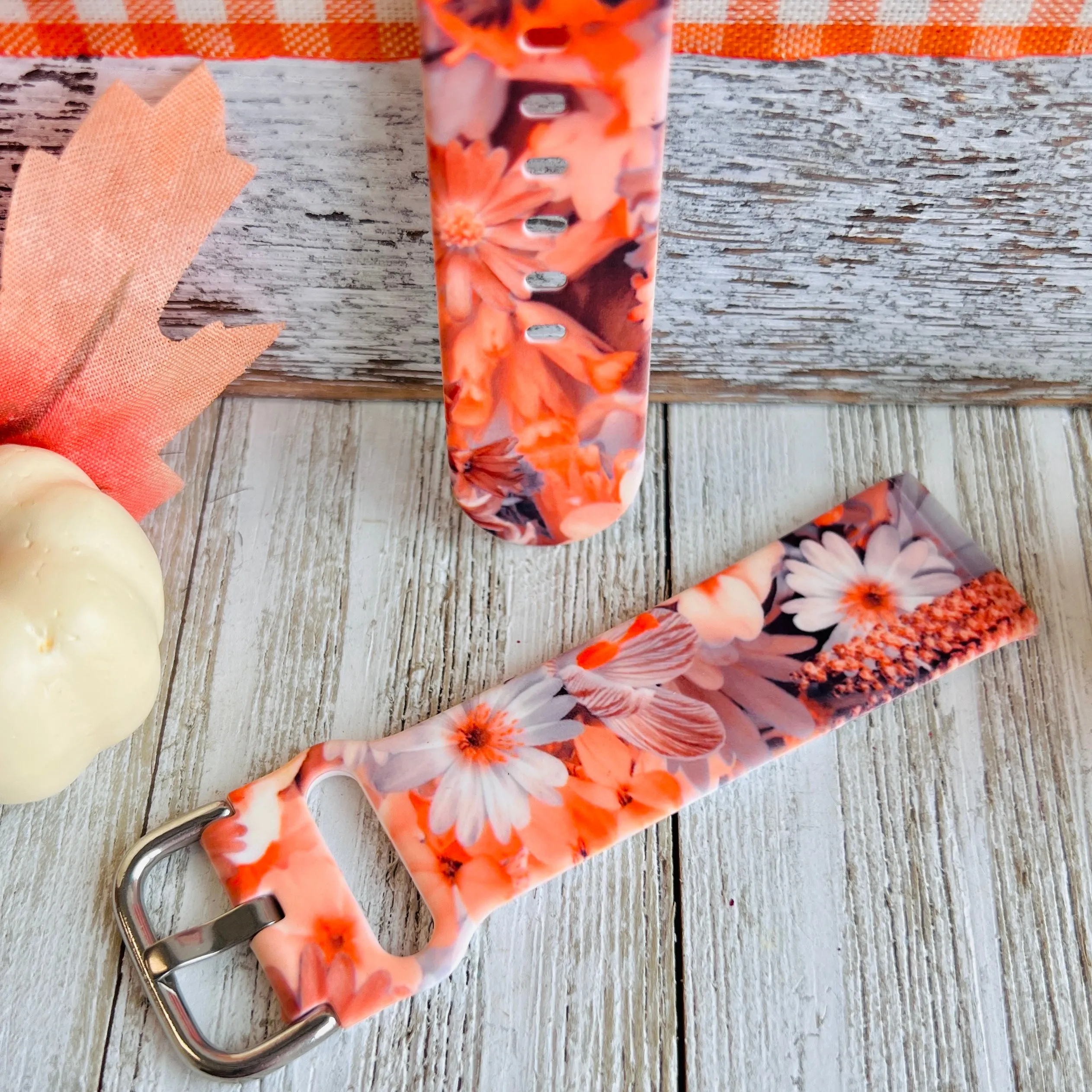Fall Blooms Print Silicone Band For Fitbit Versa 3/4/Sense
