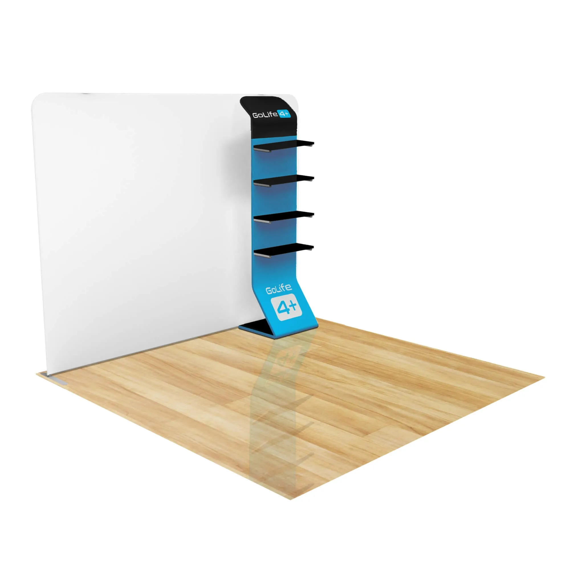 FastZip™ Waterfall Shelving w/ Media Mount Add-on