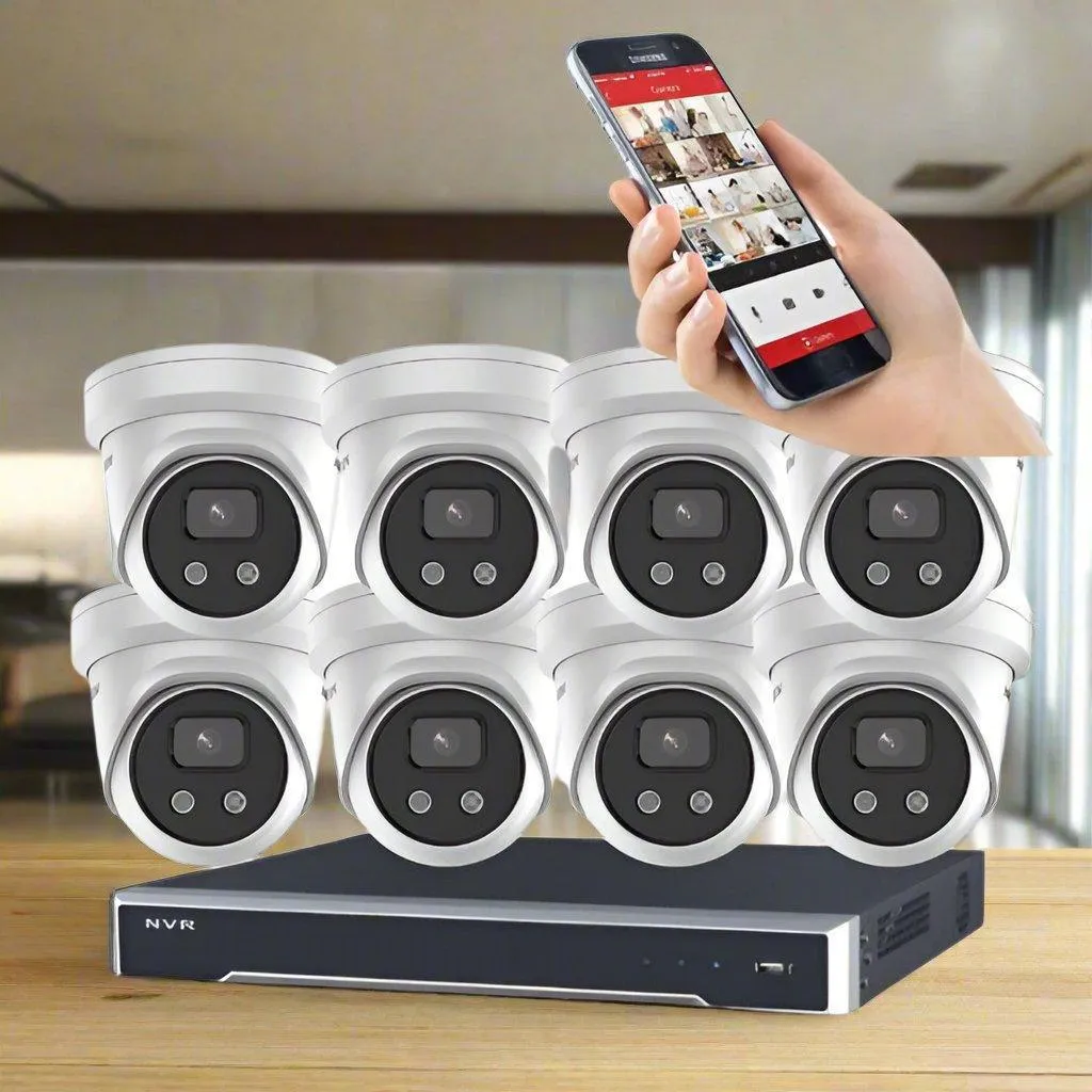 Hikvision CCTV Kit, AcuSense, 8 x 6MP Turret, 16CH NVR with 3TB HDD