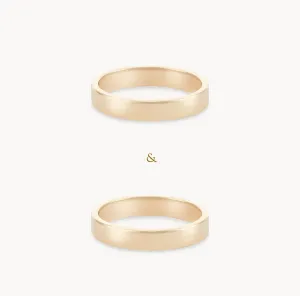 infinity love wedding band set of 2 polished - 14k yellow gold