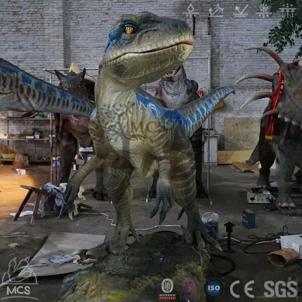 Jurassic-Sized Robotic Blue Raptor Model-MCSV001