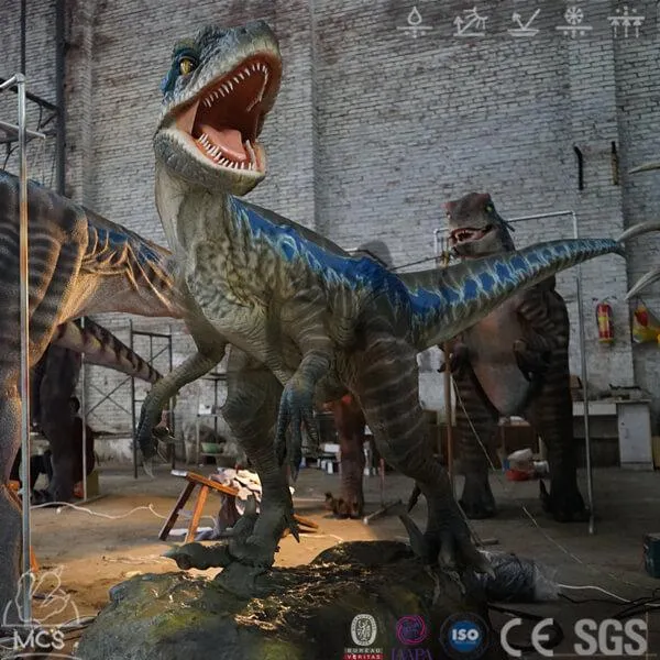 Jurassic-Sized Robotic Blue Raptor Model-MCSV001