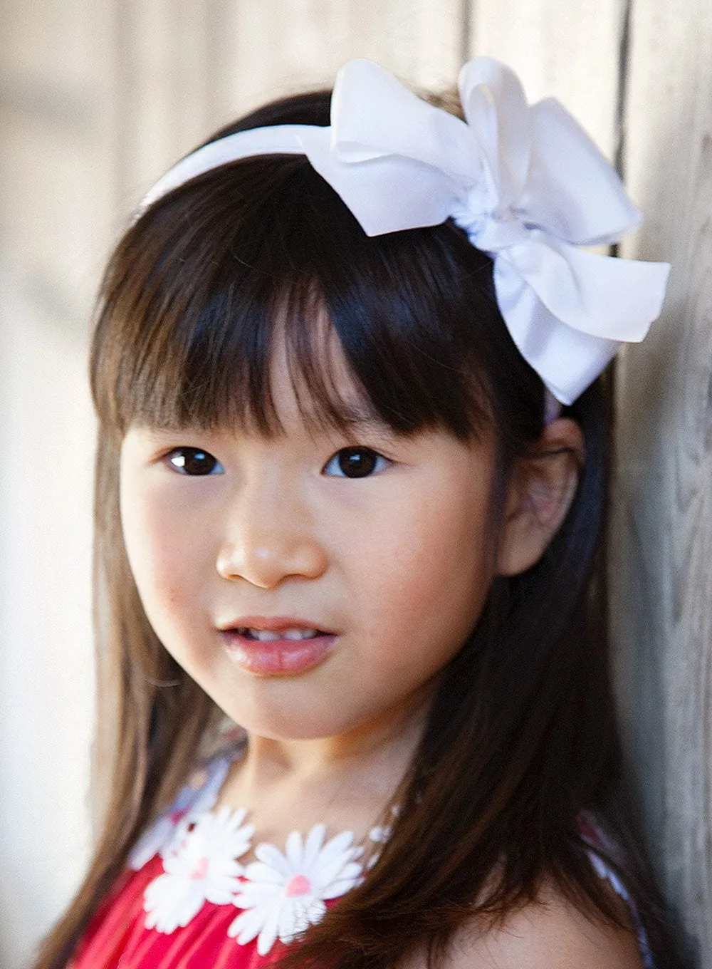 Large Double Bow Alice Band in White