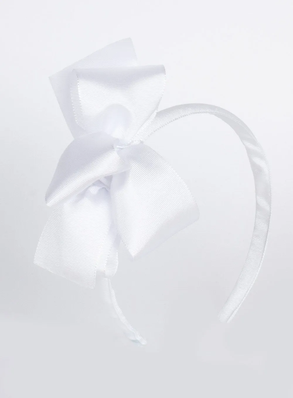 Large Double Bow Alice Band in White
