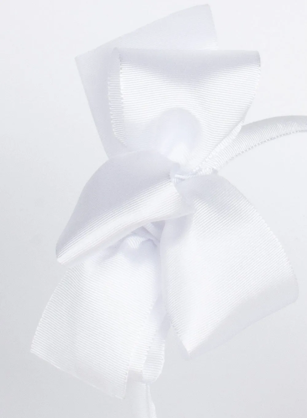 Large Double Bow Alice Band in White