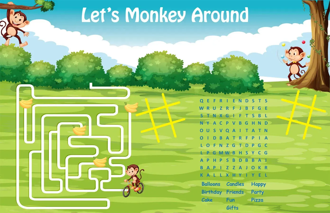 Let's Monkey Around Placemat - 100/Pack