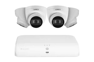 Lorex 4K (8 Camera Capable) 2TB NVR System with IP Audio Dome Cameras