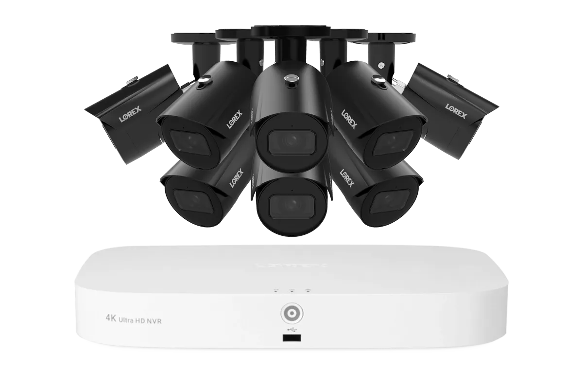 Lorex Fusion NVR with A4 4MP (2K) IP Bullet Cameras - 4K 16-Channel (8 Wired   8 Wi-Fi Fusion) 2TB Wired System
