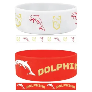 NRL Wrist Bands Set of 2 - Dolphins - Set of Two - Silicone Band