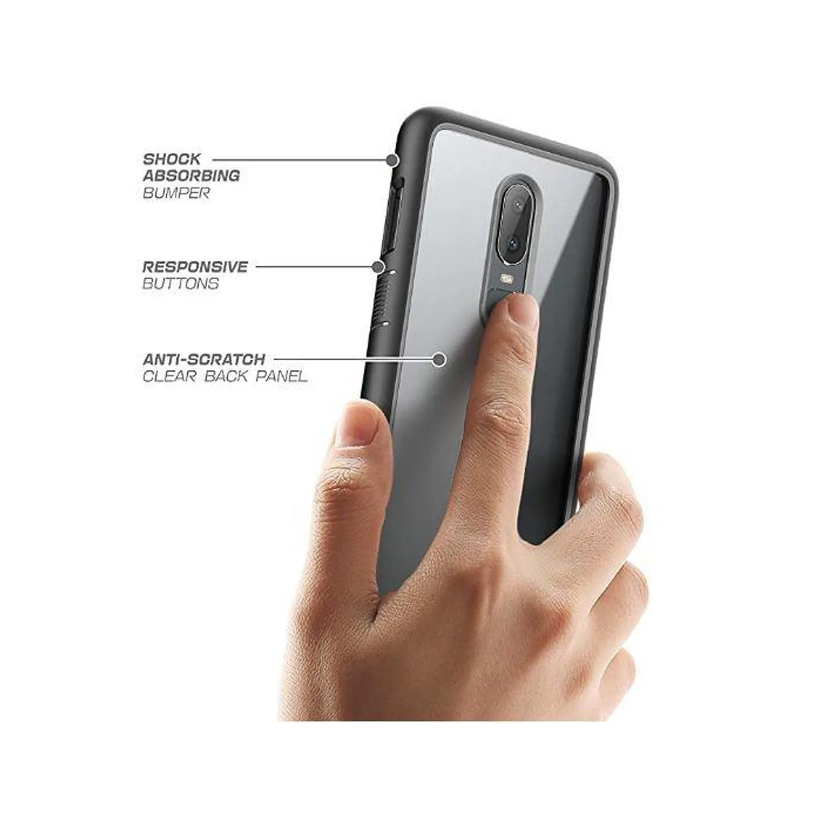 OnePlus 6 Unicorn Beetle Style Slim Clear Case-Black
