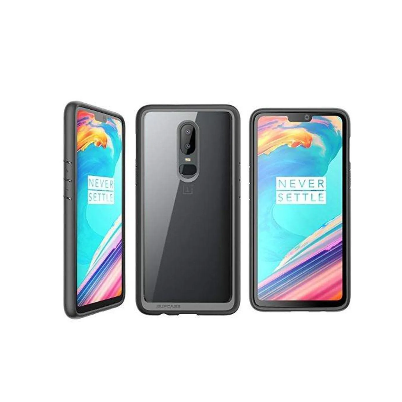 OnePlus 6 Unicorn Beetle Style Slim Clear Case-Black