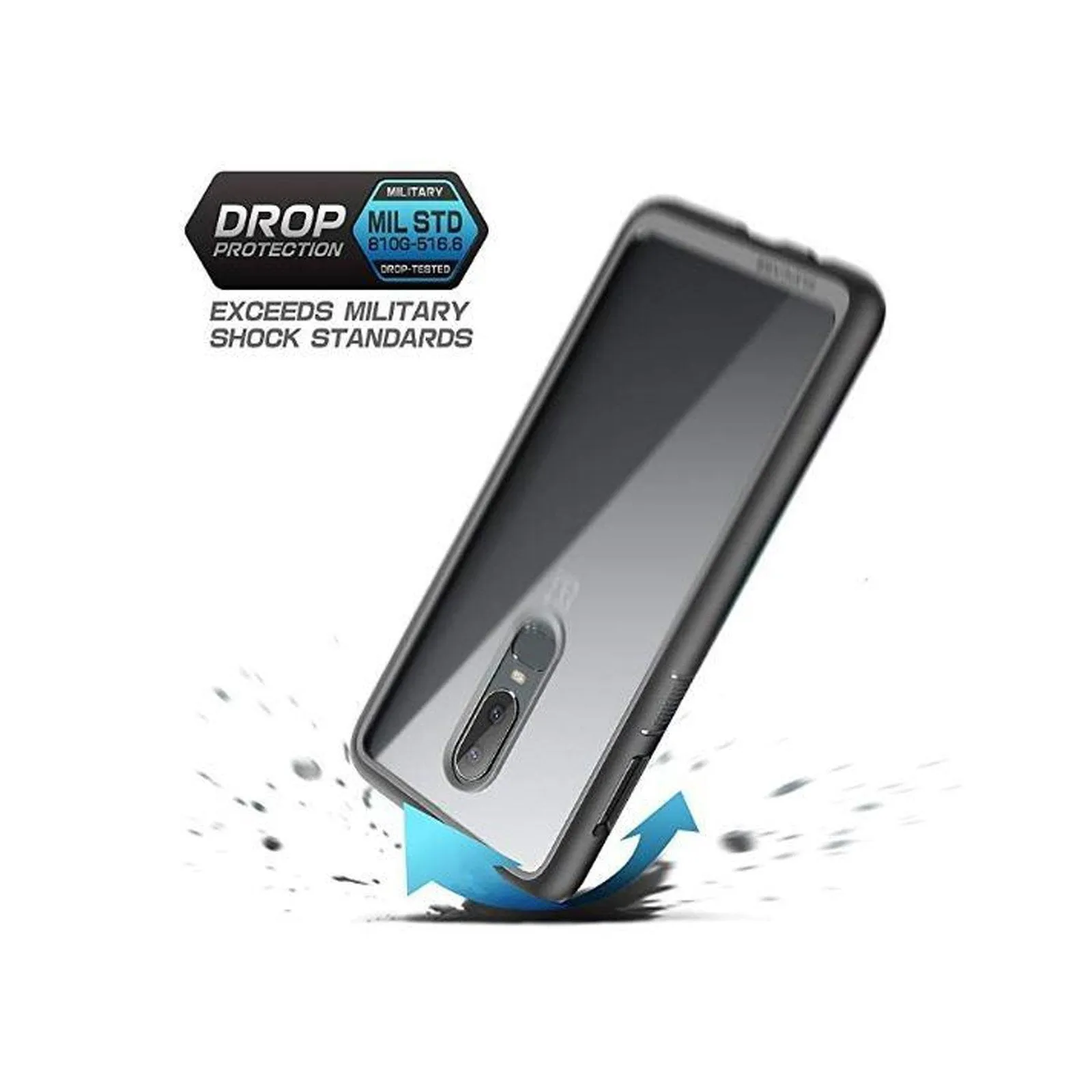 OnePlus 6 Unicorn Beetle Style Slim Clear Case-Black