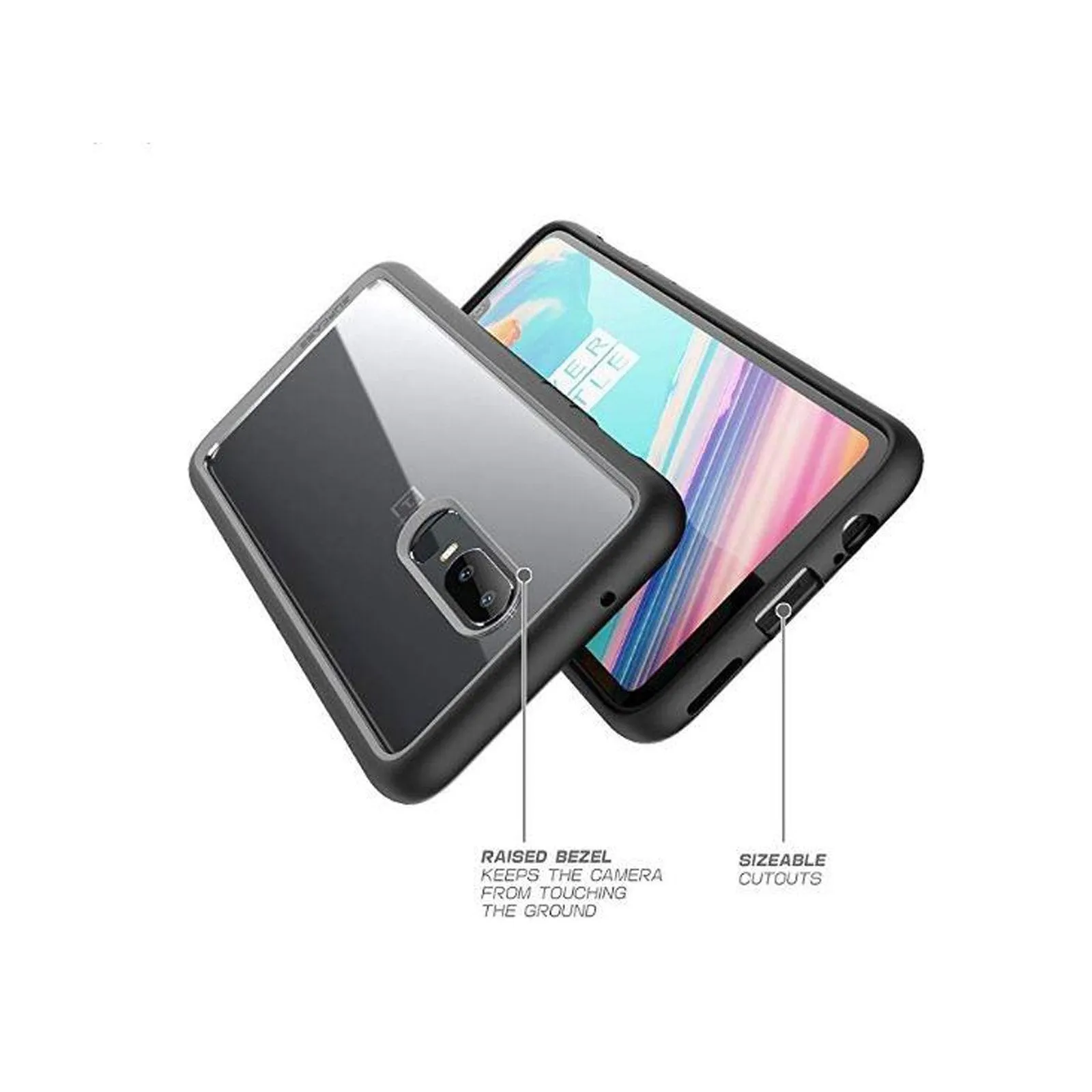 OnePlus 6 Unicorn Beetle Style Slim Clear Case-Black