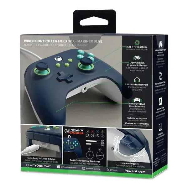 PowerA Wired Controller for Xbox Series X|S Mariner Blue