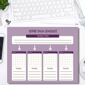 Purple Group Data Tracker Notepad (8.5 x 11)