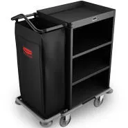 RUBBERMAID DELUXE COMPACT HOUSEKEEPINGCART BLACK*
